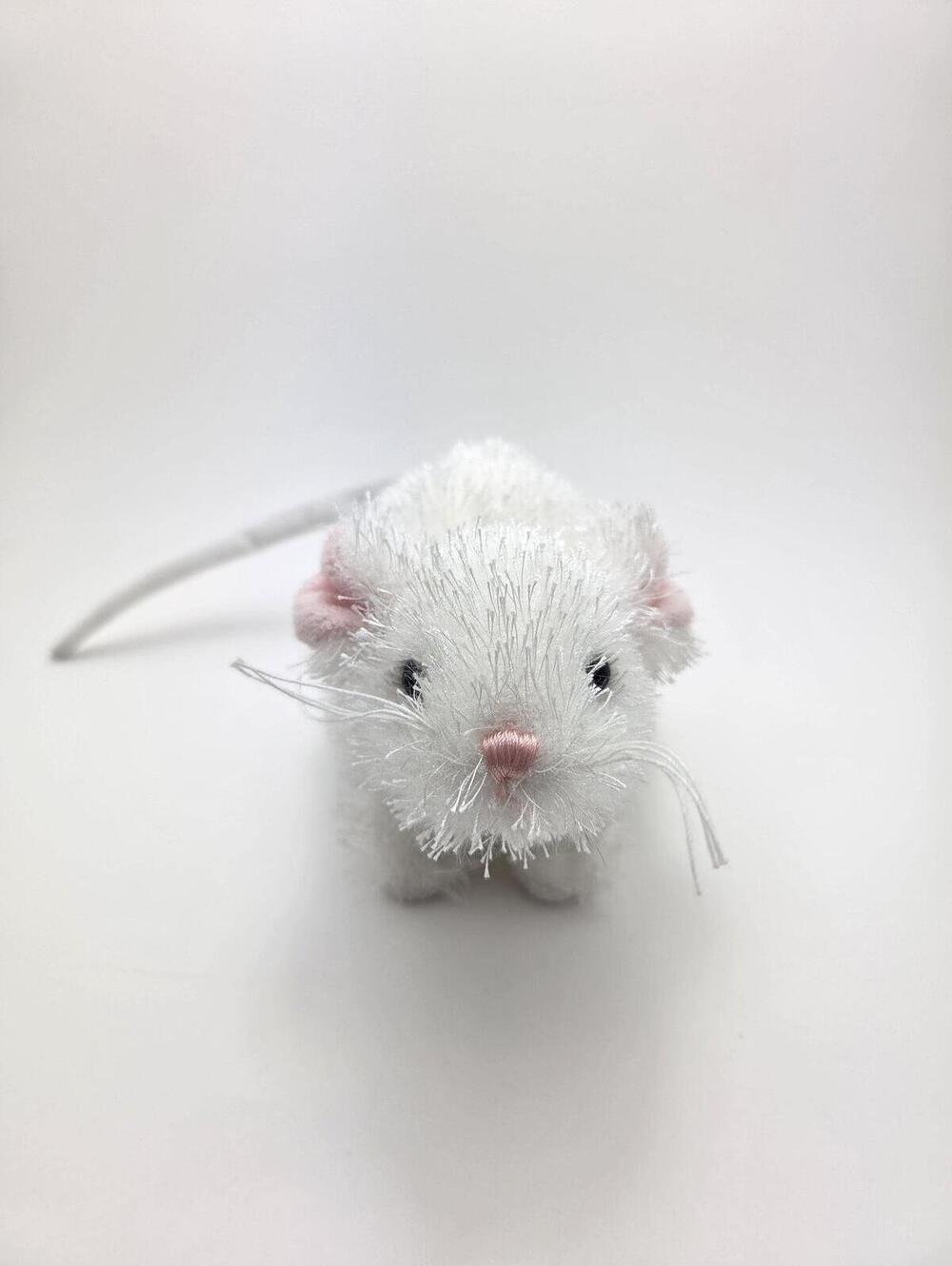 Adorable Vintage Webkinz Lil Kinz White Mouse with No Tags, Ganz Plush (6 inch)